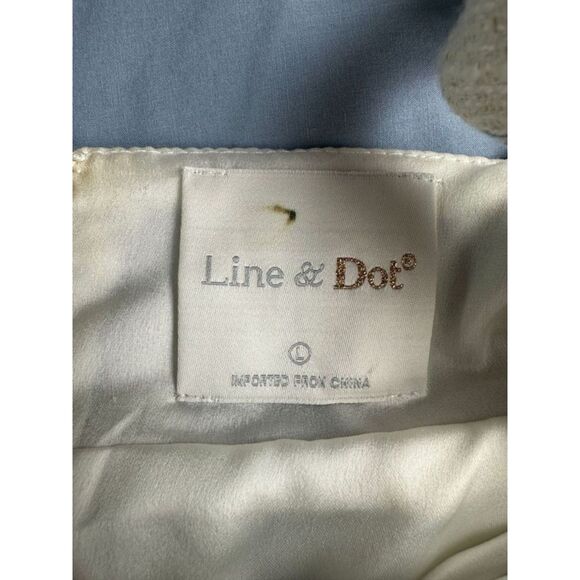 Line & Dot Kelly Mini Mini Dress in Sky Striped Size L Open Back Sexy Chic - Picture 9 of 12